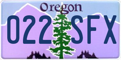 OR license plate 022SFX