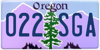 OR license plate 022SGA