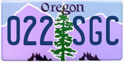 OR license plate 022SGC