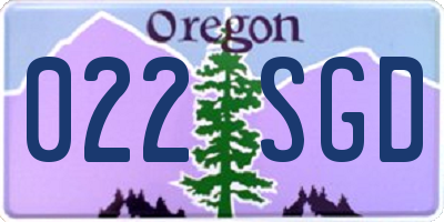 OR license plate 022SGD