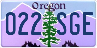 OR license plate 022SGE