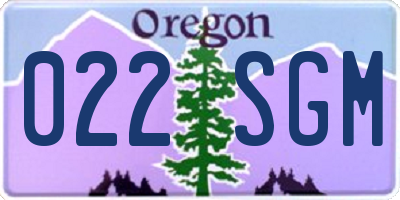 OR license plate 022SGM
