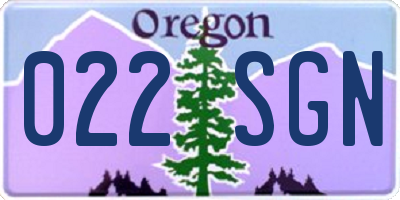 OR license plate 022SGN