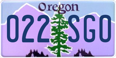 OR license plate 022SGO