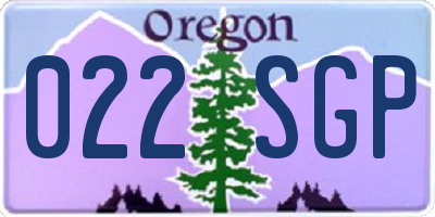 OR license plate 022SGP