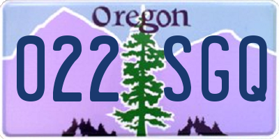 OR license plate 022SGQ