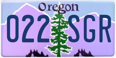 OR license plate 022SGR