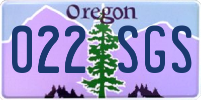 OR license plate 022SGS