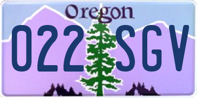 OR license plate 022SGV