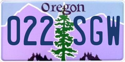 OR license plate 022SGW