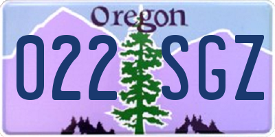 OR license plate 022SGZ