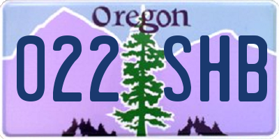 OR license plate 022SHB
