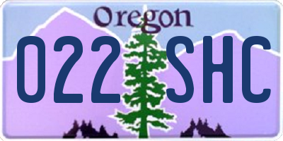 OR license plate 022SHC