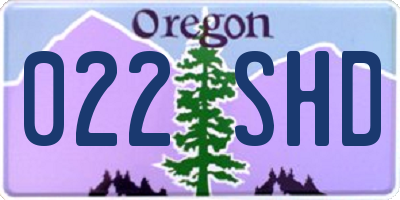 OR license plate 022SHD