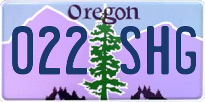 OR license plate 022SHG