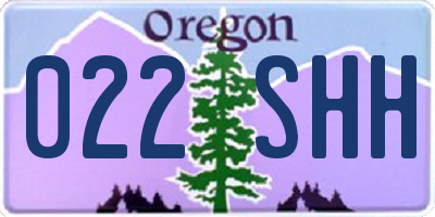OR license plate 022SHH