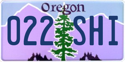 OR license plate 022SHI