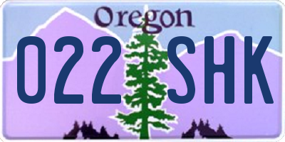 OR license plate 022SHK