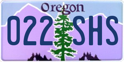 OR license plate 022SHS