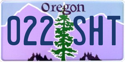 OR license plate 022SHT