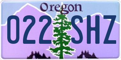 OR license plate 022SHZ