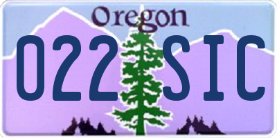 OR license plate 022SIC
