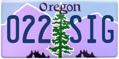 OR license plate 022SIG