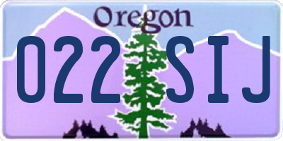 OR license plate 022SIJ