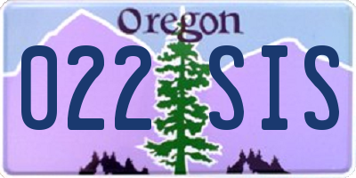 OR license plate 022SIS