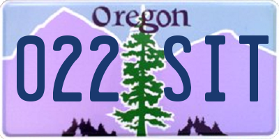 OR license plate 022SIT