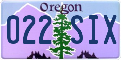 OR license plate 022SIX