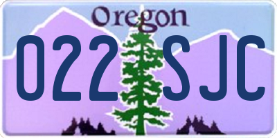 OR license plate 022SJC
