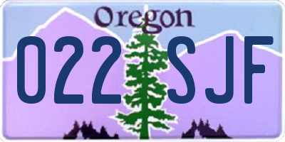 OR license plate 022SJF