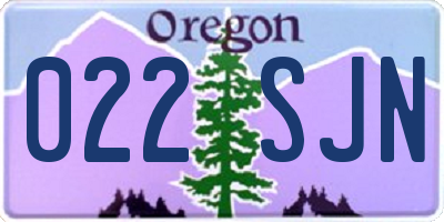 OR license plate 022SJN