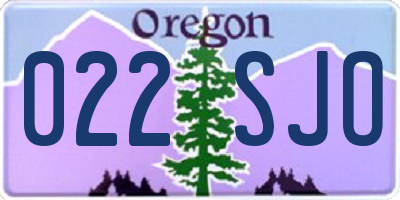 OR license plate 022SJO