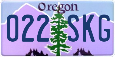 OR license plate 022SKG