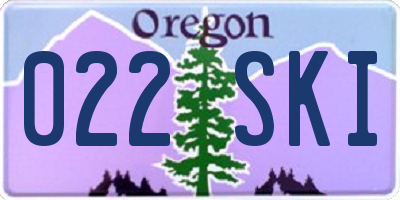 OR license plate 022SKI