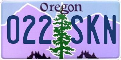 OR license plate 022SKN
