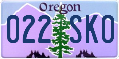 OR license plate 022SKO