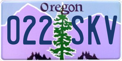 OR license plate 022SKV