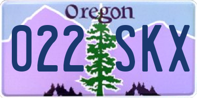 OR license plate 022SKX