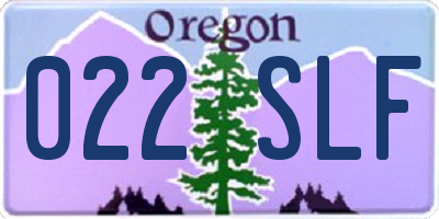 OR license plate 022SLF