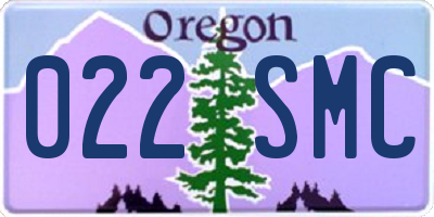 OR license plate 022SMC