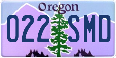 OR license plate 022SMD
