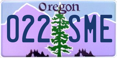 OR license plate 022SME