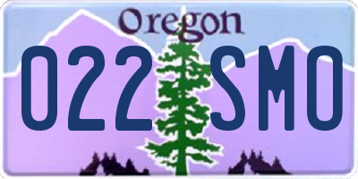 OR license plate 022SMO