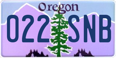 OR license plate 022SNB