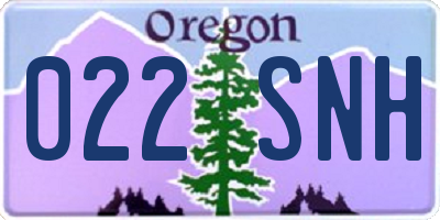 OR license plate 022SNH