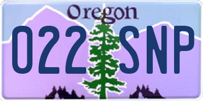 OR license plate 022SNP