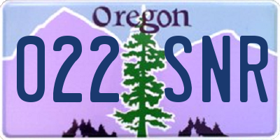 OR license plate 022SNR